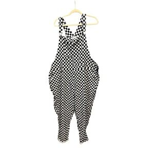 Hot Topic Mens 4x Black White Checkered Overalls 48x27 Jumpsuit Streetwear